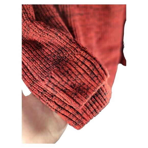 Rue21 Carbon Men’s LARGE Cowl Neck Sweater Red Black Fluffy Pullover Warm‎ - Picture 3 of 10